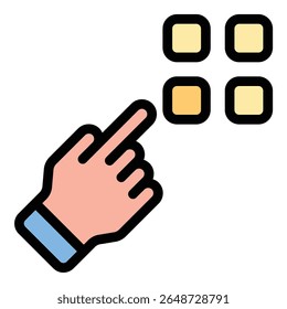 Ícone de interatividade ilustração de estilo de linha plana representando engajamento do usuário e design responsivo, adequado para interfaces digitais, mídia interativa e projetos de experiência do usuário