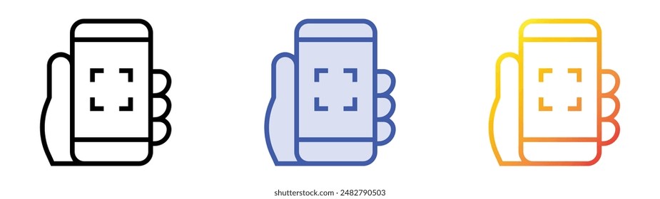 interactivity icon. Linear, Blue Fill and Gradient Style Design Isolated On White Background