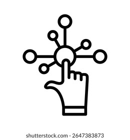 Signo de conjunto de esquema de icono de interactividad