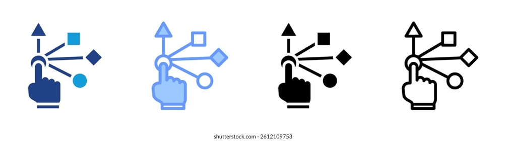Interactivity icon set multiple style collection
