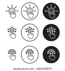 Conjunto de iconos de interactividad. Ilustración del Vector de línea de interactividad.