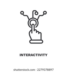 interactivity icon. Thin line interactivity icon from artificial intellegence collection. Outline vector isolated on white background. Editable interactivity symbol can be used web and mobile