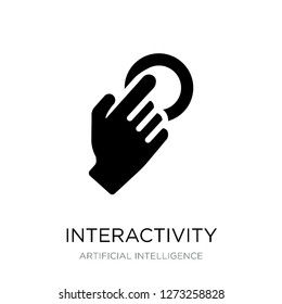 interactivity icon vector on white background, interactivity trendy filled icons from Artificial intelligence collection, interactivity vector illustration