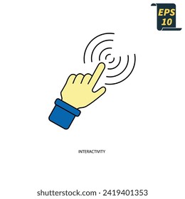  interactivity icons symbol vector elements for infographic web