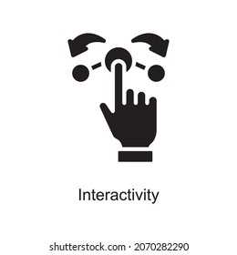 Icono de interactividad de moda aislado en fondo blanco y en blanco para el diseño