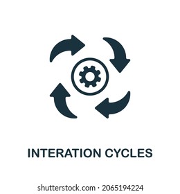 Interation Cycles icon. Monochrome sign from production management collection. Creative Interation Cycles icon illustration for web design, infographics and more