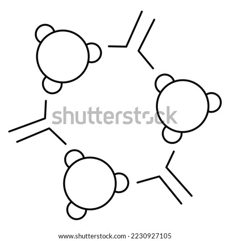 Intercellular signaling. Modern minimal black thin line vector icon isolated on transparent background. Line thickness editable