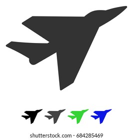 Intercepter flat vector icon. Intercepter icon with gray, black, blue, green color versions.