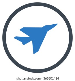 Intercepter vector icon. Style is bicolor flat circled symbol, smooth blue colors, rounded angles, white background.