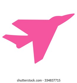 Intercepter vector icon. Style is flat pink symbol, rounded angles, white background.