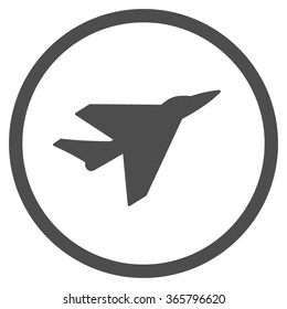 Intercepter vector icon. Style is flat circled symbol, gray color, rounded angles, white background.