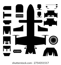 Interceptor Drone Kamikaze Submarine UAV. Silhouette Vector In White Background.