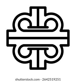 interchange highway road line icon vector. interchange highway road sign. isolated contour symbol black illustration