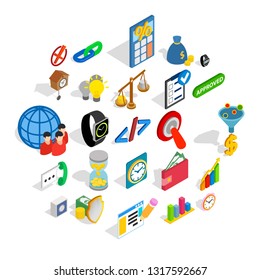 Interchange icons set. Isometric set of 25 interchange vector icons for web isolated on white background