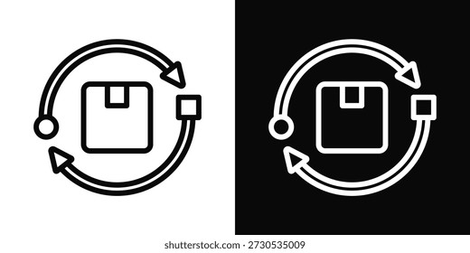 Estilo de fondo blanco y negro del icono de la intercambiabilidad