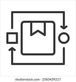 Interchangeability Outline Icon Vector Illustration