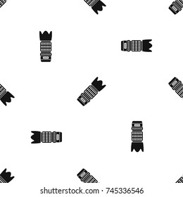 Interchangeable lens for camera pattern repeat seamless in black color for any design. Vector geometric illustration