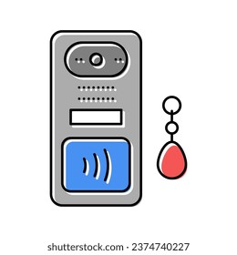 intercom contactless color icon vector. intercom contactless sign. isolated symbol illustration