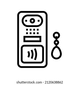intercom contactless line icon vector. intercom contactless sign. isolated contour symbol black illustration
