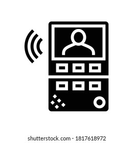 intercom device glyph icon vector. intercom device sign. isolated contour symbol black illustration