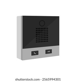 Intercom door lock flat vector design isolated on white background