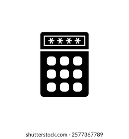 Intercom, Door Video Communicator Solid Flat Vector Icon Isolated on White Background.