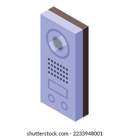 Intercom doorbell icon isometric vector. Video door. System security