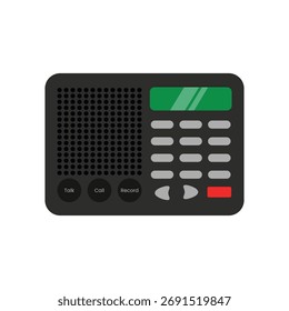 Ilustración vectorial plana del intercomunicador aislada en un fondo blanco