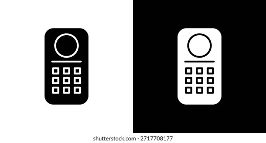 Pictograma plano negro icono de intercomunicador. Para gráficos y Diseño web.