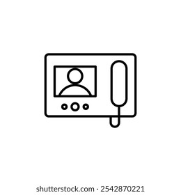 Intercom icon. filled and line stroke icons