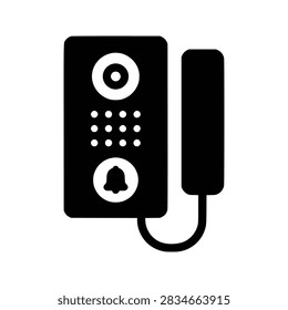 Intercom icon flat outline in black