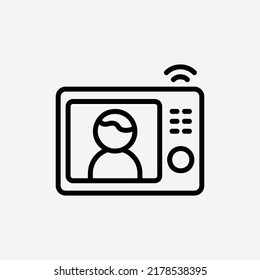  intercom icon, isolated smarthome outline icon in light grey background, perfect for website, blog, logo, graphic design, social media, UI, mobile app