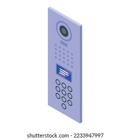 Intercom icon isometric vector. Video camera. Door phone