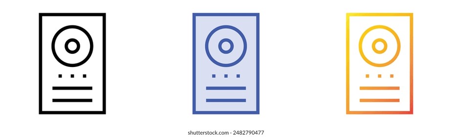 intercom icon. Linear, Blue Fill and Gradient Style Design Isolated On White Background