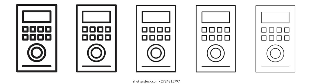 Intercom icon linear symbols vectors. Editable stroke set