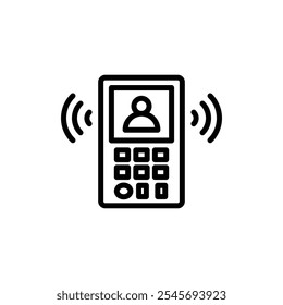 Ícone de intercomunicação sinal de logotipo definir contorno de vetor