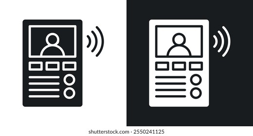 Intercom icon pack in black color.