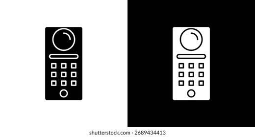 Ilustración simple del icono del intercomunicador en diseño plano