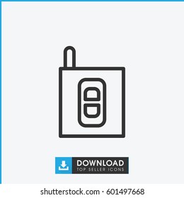 intercom icon. simple outline intercom vector icon. on white background.
