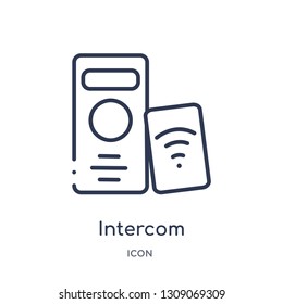 intercom icon from smart house outline collection. Thin line intercom icon isolated on white background.