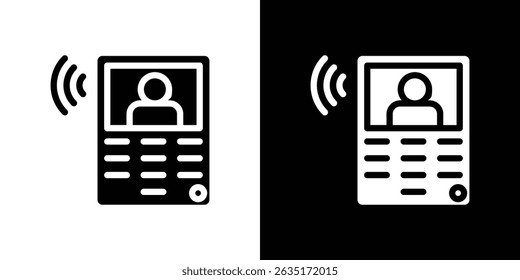 Intercom icon in solid flat trendy design style.