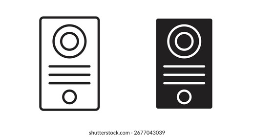 Intercom icon. Stroke and Glyph pictogram. Vector illustration on white background