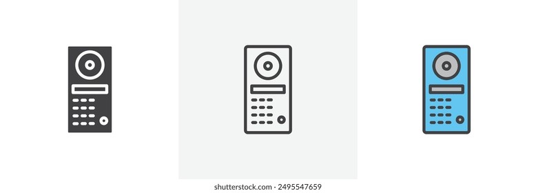 Intercom icon symbol collection on white background.