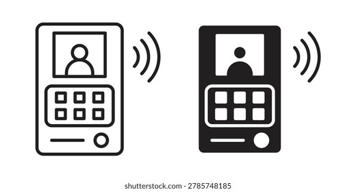 Intercom icon, thin line symbol, editable stroke eps 10