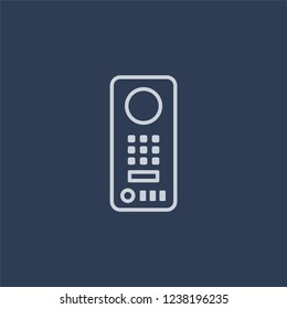 Intercom icon. Trendy flat vector line Intercom icon on dark blue background from smart home collection. 