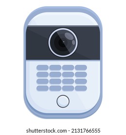 Intercom Panel Icon Cartoon Vector. Door System. Camera Security