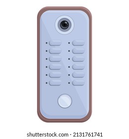 Intercom phone icon cartoon vector. Door system. Security camera