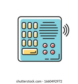 Intercom RGB color icon. Talkback. Door phone. Voice communication electronic device. Safety system. Security equipment. Entrance protection. Isolated vector illustration