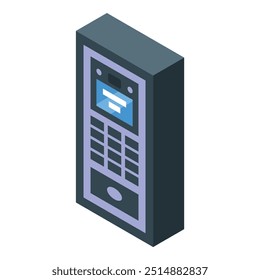 Intercom system with a digital display is showing an incoming call from a visitor
