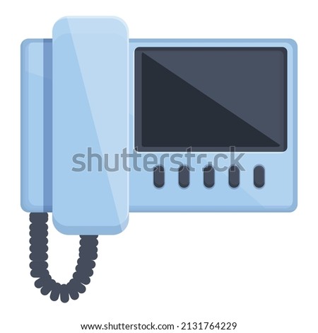 Intercom system icon cartoon vector. Video door. Phone security